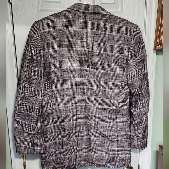 Mani By Giorgio Armani Mens Black White Blue Stripes Blazer / Suit Jacket - Picture 5 of 6